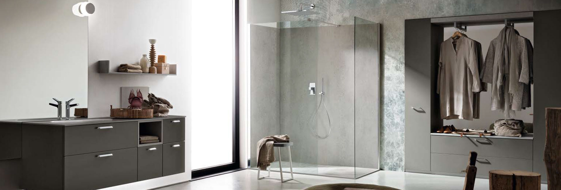 salle de bains moderne grand espace douche